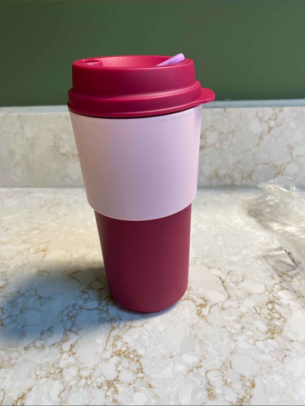 Tupperware Pink and Magenta Travel Tumbler